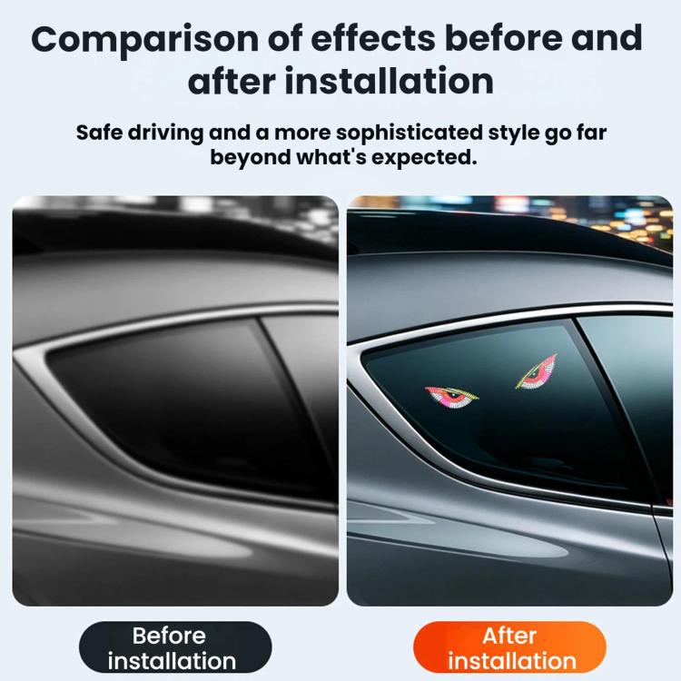 Car LED Wireless Solar-Powered Evil Eye Triangular Window Decorative Light