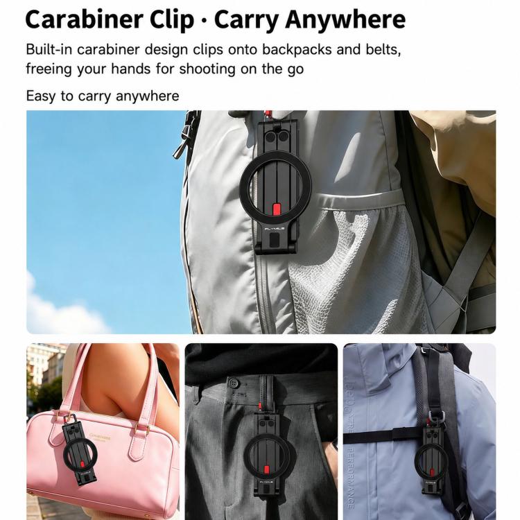 Flymile Magnetic Mobile Phone Tripod Multifunctional Folding Extendable Desktop Clip