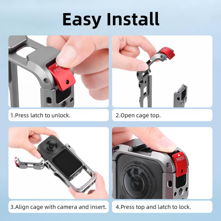 For Insta360 X6 Snap-On Rabbit Cage Protective Case Frame Shockproof Cover — view 14