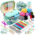 Beginner Crochet Hook Set With Plastic Sewing Needles, Stitch Markers & Storage Bag