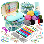 Beginner Crochet Hook Set With Plastic Sewing Needles, Stitch Markers & Storage Bag