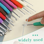 Beginner Crochet Hook Set With Plastic Sewing Needles, Stitch Markers & Storage Bag — view 3