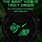 SANDA 6508 Octagonal Dual Display Sports Watch 50M Waterproof World Time Alarm Digital Wristwatch — view 9