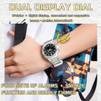 SANDA 6508 Octagonal Dual Display Sports Watch 50M Waterproof World Time Alarm Digital Wristwatch — view 13
