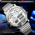 SANDA 3371 Men Sports Watch With Temperature Sensor 5ATM Waterproof 3 Time Zone Digital Watch — view 15