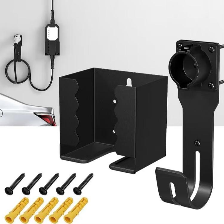 For J1772 US Standard EV Charger Holder and Control Box Bracket Set Holster and Cable Organizer