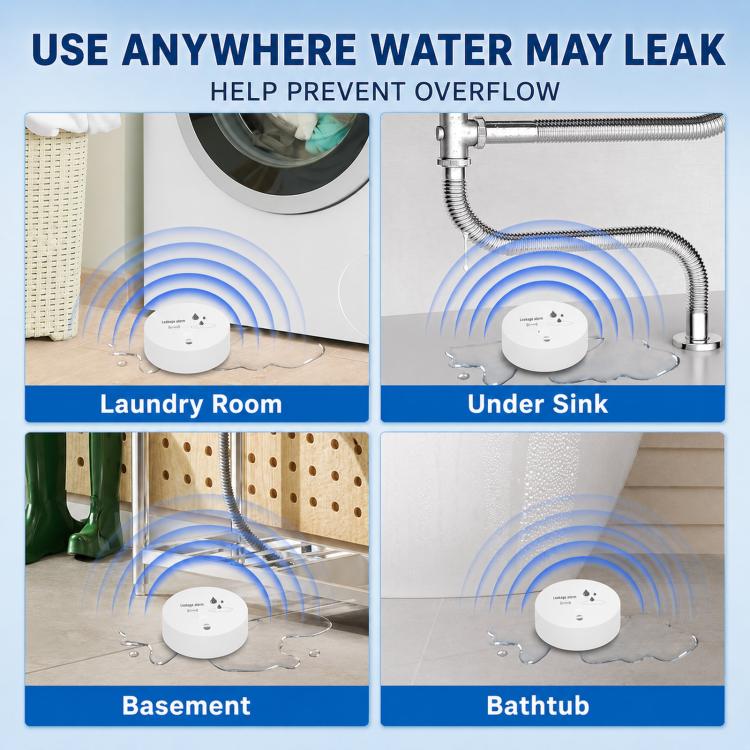 9V Waterproof Portable Sensitive Home Leak Alarm