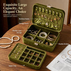 Velvet Jewelry Box 2-Layer Large Capacity Jewelry Organizer Box with Lock, Removable Tray & Necklace Hooks — view 5