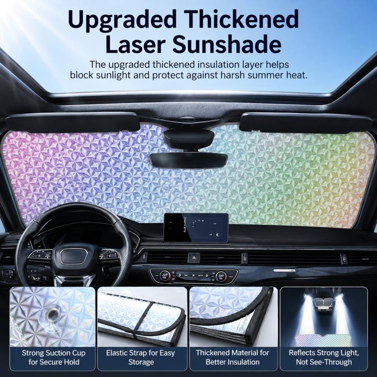 Car Windshield Laser-Etched Thickened Foldable Sunshade