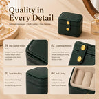 Mini Travel Ring Box PU Leather Small Jewelry Organizer Case with Snap Button — view 8