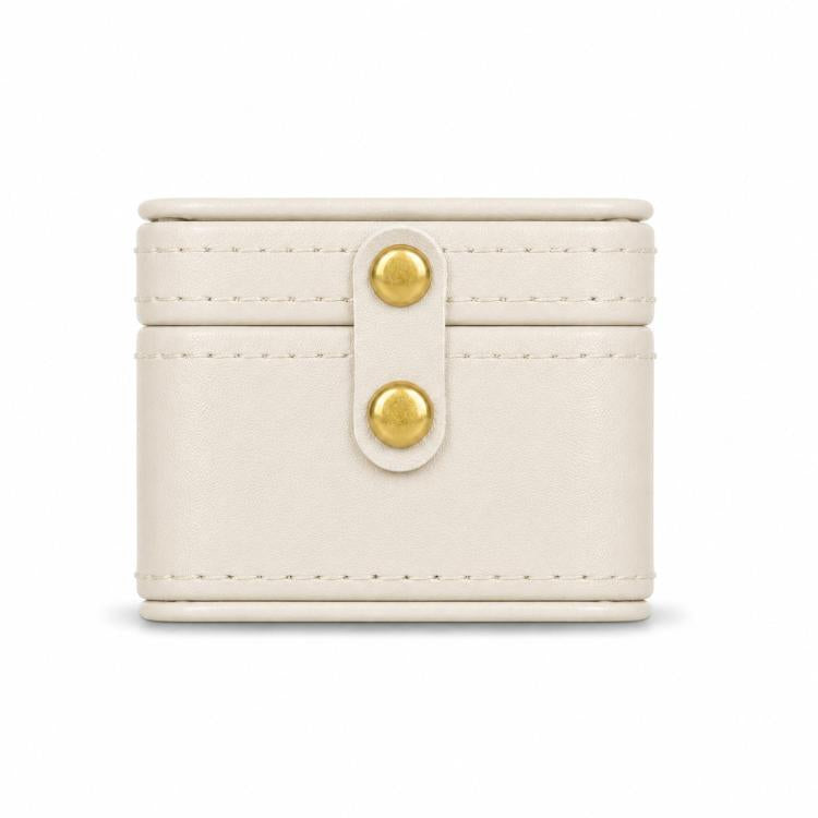Mini Travel Ring Box PU Leather Small Jewelry Organizer Case with Snap Button — view 9