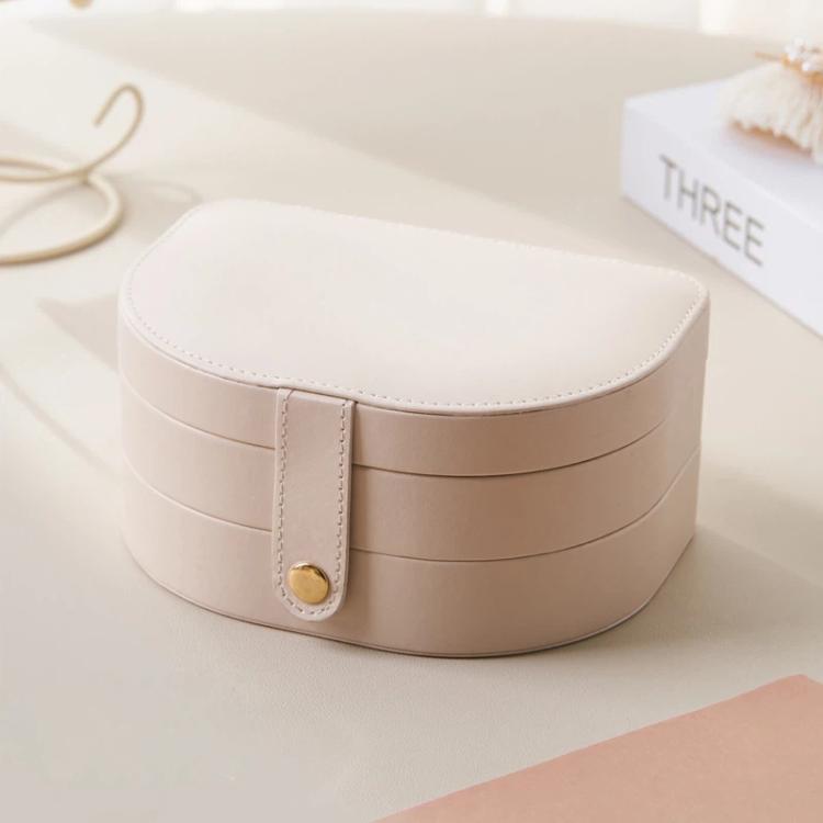 3-Tier Leather Travel Jewelry Box Shell-Shaped Jewelry Organizer Case with Earring Board 5 Necklace Hooks — Ink Green