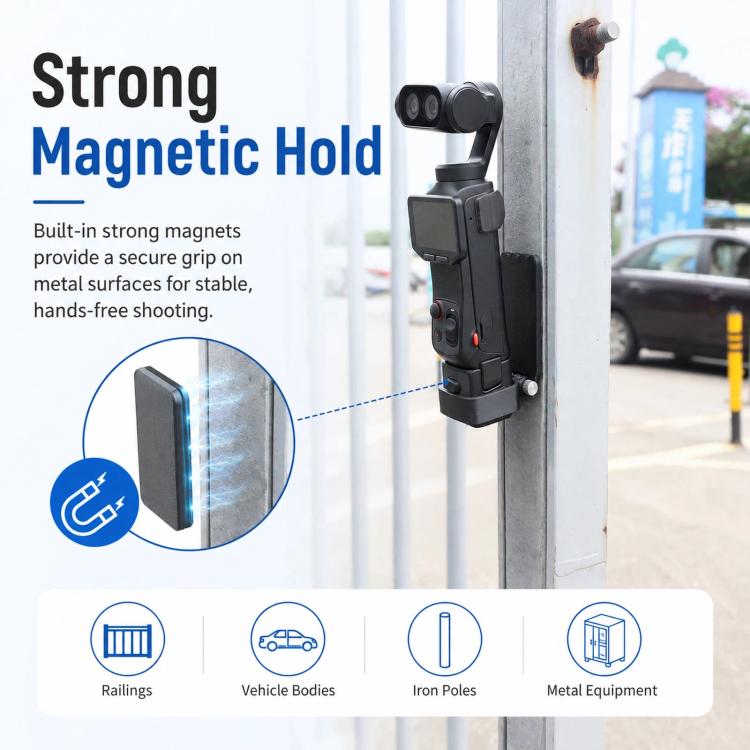 For Insta360 Luna Pro / Ultra Magnetic Mount Holder with 180-degree Adjustable Base