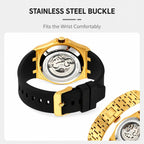 SKMEI M036 Men Automatic Mechanical Watch Skeleton Dial Stainless Steel Business Casual Wristwatch — view 10