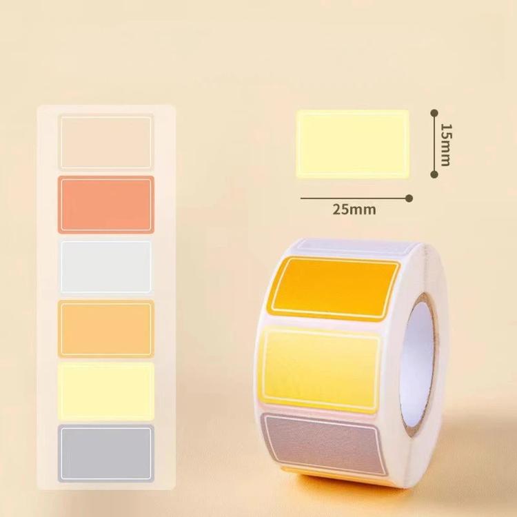 Coding Label Sticker Writable Waterproof Rectangle Sticky Labels — 500 Labels/Roll Colorful