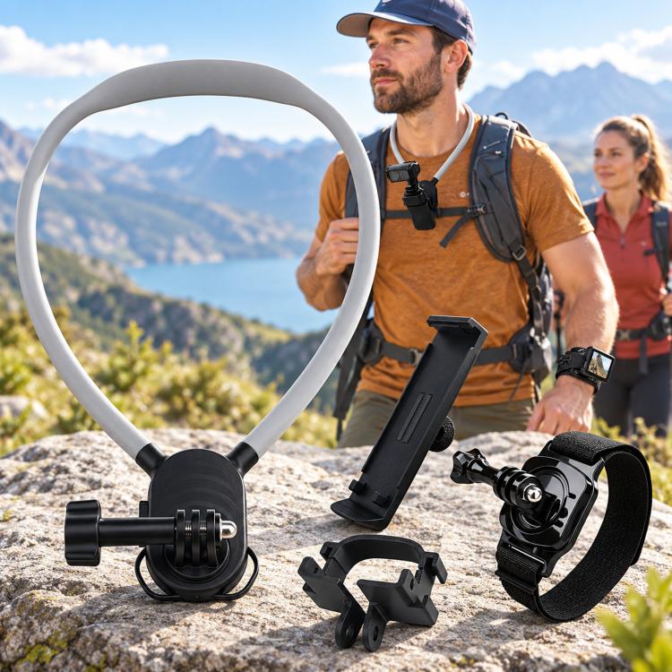 For Insta360 Luna Ultra Quick Release Neck Mount and Wrist Strap Kit Hands-Free Cycling POV Harness Bracket Set