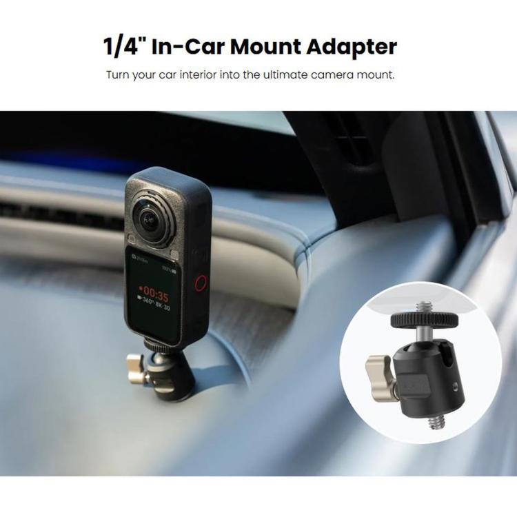 For Insta360 X6 / X5 / Ace Pro 2 / GO Ultra Original 1/4 Inch In-Car Mount Adapter
