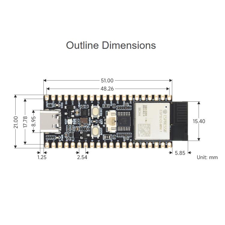 Waveshare ESP32-C5 Dual-Band Wi-Fi 6 Development Board External FPC Antenna