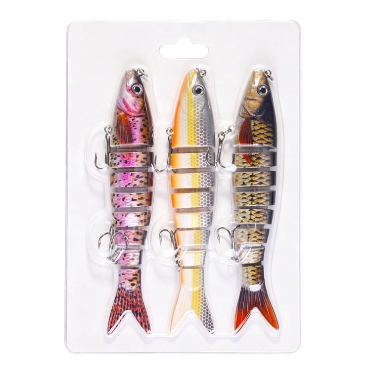 3 PCS/Set HENGJIA JM0633B Jointed Swimbaits Slow Sinking Multi Segmented Fishing Lures — 1