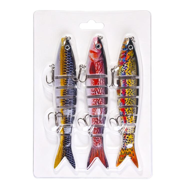 3 PCS/Set HENGJIA JM0633B Jointed Swimbaits Slow Sinking Multi Segmented Fishing Lures — 3