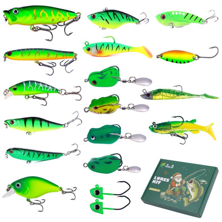 18 PCS/Box HENGJIA BOX112 Christmas Fishing Lures Advent Calendar Hard Soft Baits Tackle Kit — view 5