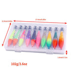 Luminous Squid Jigs Kit Glow Bait Fishing Lures With Umbrella Hooks Tackle Box — view 4
