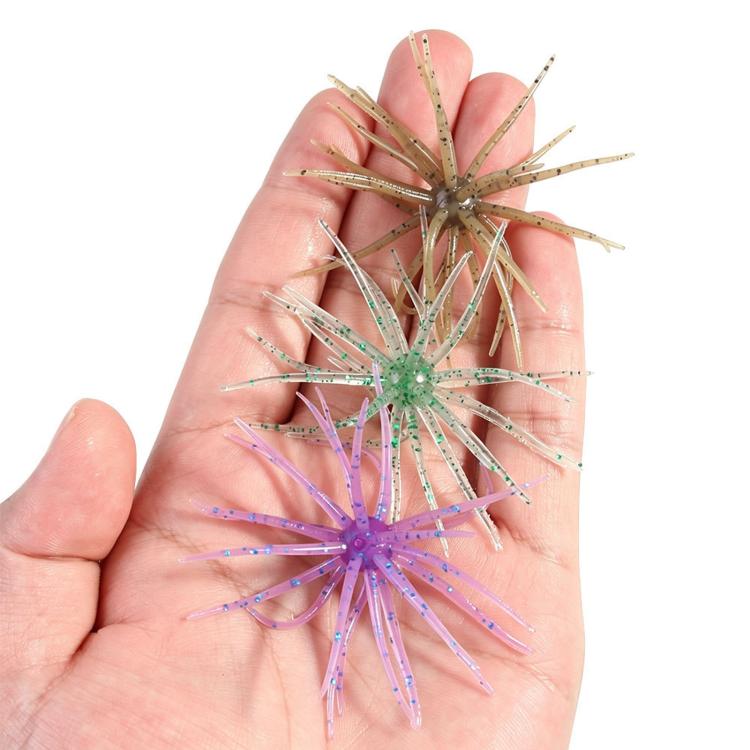 6 PCS/Pack HENGJIA Floating Sea Urchin Soft Fishing Lures Elastic TPR Bug Baits — 2.6g
