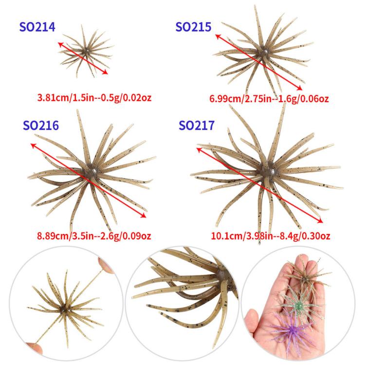6 PCS/Pack HENGJIA Floating Sea Urchin Soft Fishing Lures Elastic TPR Bug Baits — view 6