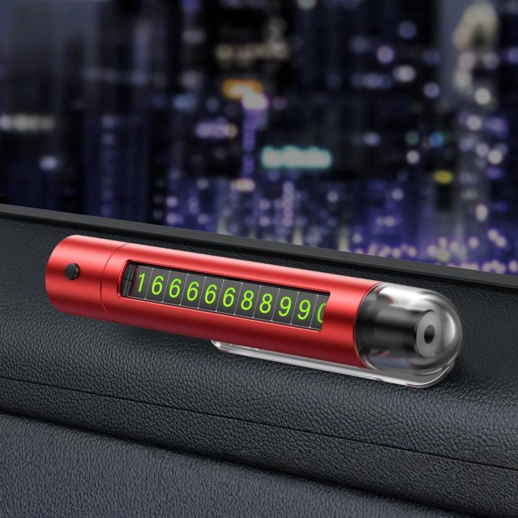 Multifunctional Car Safety Hammer and Parking Number Plate — 3 in 1 Gray