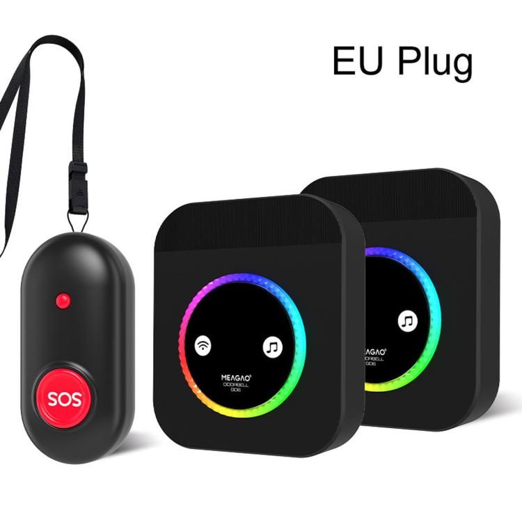 3 In 1 MEAGAO H-G06 Wireless Doorbell Waterproof Pager Long Range Smart Call Button Caregiver Care System — 1 Transmitter+2 Receivers