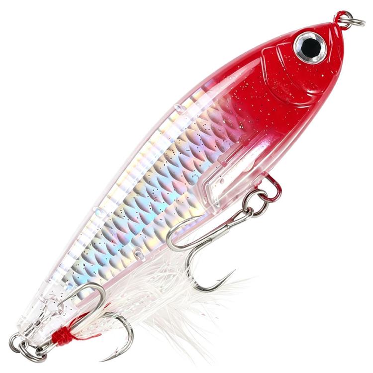 HENGJIA PE049 Sinking Pencil Fishing Lures Long Casting Hard Artificial Baits With Feather Treble Hooks — No.1