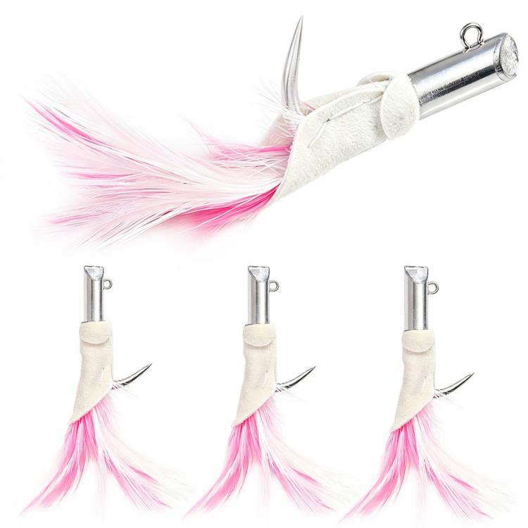HENGJIA JI078 Bucktail Jig Buckskin Fishing Lures Feather Jig Heads Single Hook Baits — No. 3.0