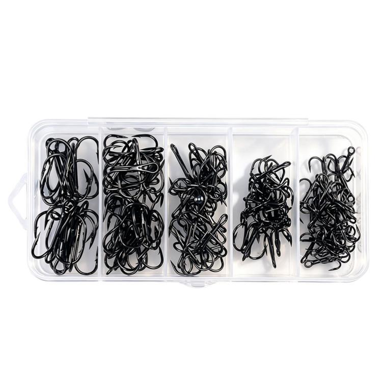 HENGJIA FH042 Treble Fishing Hooks High Carbon Steel Barbed Fishing Hooks Kit