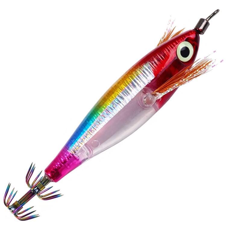 HENGJIA SJ067 Glow Squid Jigs Lures Laser Horizontal Shrimp Wood Shrimp Hooks