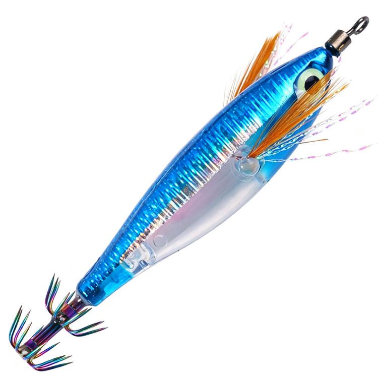 HENGJIA SJ067 Glow Squid Jigs Lures Laser Horizontal Shrimp Wood Shrimp Hooks — 8cm 5.5g