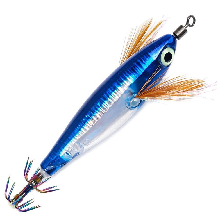 HENGJIA SJ067 Glow Squid Jigs Lures Laser Horizontal Shrimp Wood Shrimp Hooks — No. 1