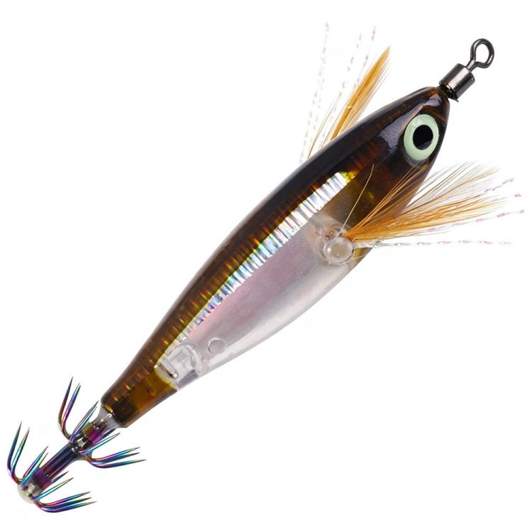 HENGJIA SJ067 Glow Squid Jigs Lures Laser Horizontal Shrimp Wood Shrimp Hooks — No. 2