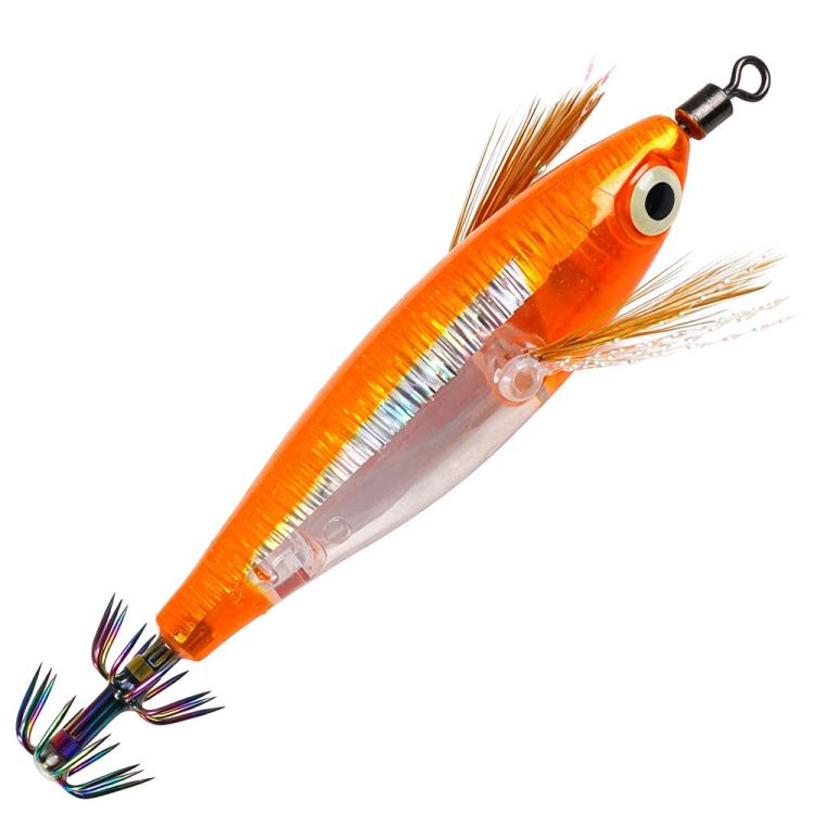 HENGJIA SJ067 Glow Squid Jigs Lures Laser Horizontal Shrimp Wood Shrimp Hooks — No. 7