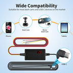 Digital Display Type-C 12V/24V to 5V 3A 3-Wire Adjustable Hardwire Kit for Car Chargers