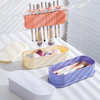 4 In 1 Makeup Brush Cleaner Box With Drying Rack & Dustproof Lid — White