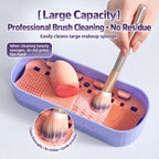 4 In 1 Makeup Brush Cleaner Box With Drying Rack & Dustproof Lid — view 6