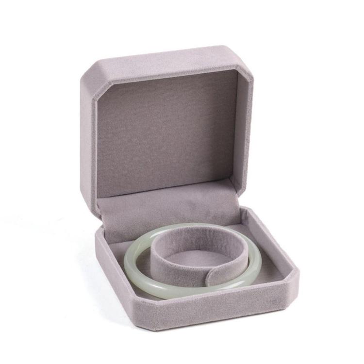 Octagonal Velvet Jewelry Box Jewelry Storage Box — Gray