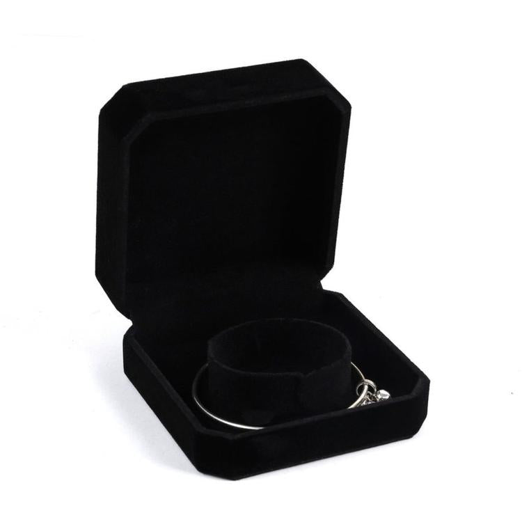 Octagonal Velvet Jewelry Box Jewelry Storage Box — Black