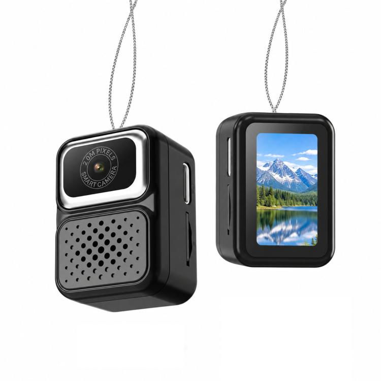 Mini Wearable Camera Necklace 1080P Small Body Camera Digital Recorder Pendant — White