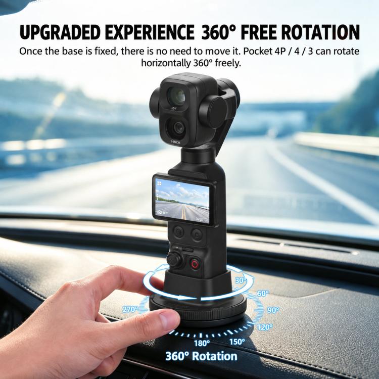 For DJI Osmo Pocket 3 / 4P BRDRC Rotatable Adhesive Car Mount — view 10
