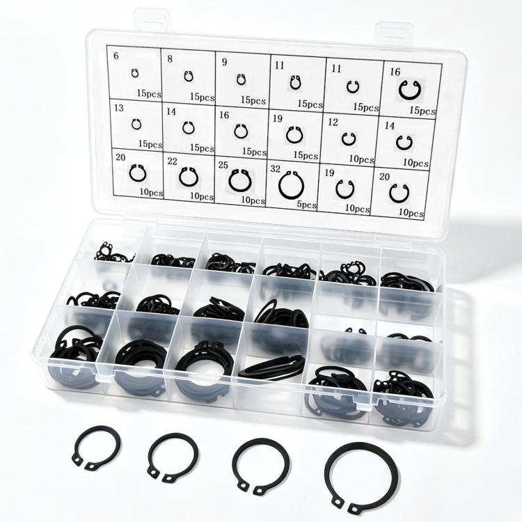 225 PCS/Box Snap Ring Assortment Kit Metric Internal External C-Clips 6mm-32mm