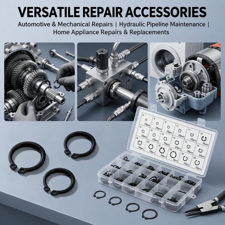 225 PCS/Box Snap Ring Assortment Kit Metric Internal External C-Clips 6mm-32mm