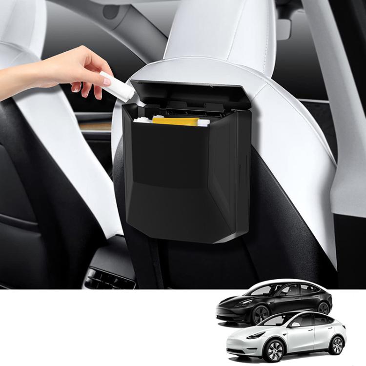 Car Seat Back Trash Can For Tesla Model 3 Model Y 2022-2025 Hanging Trash Bin