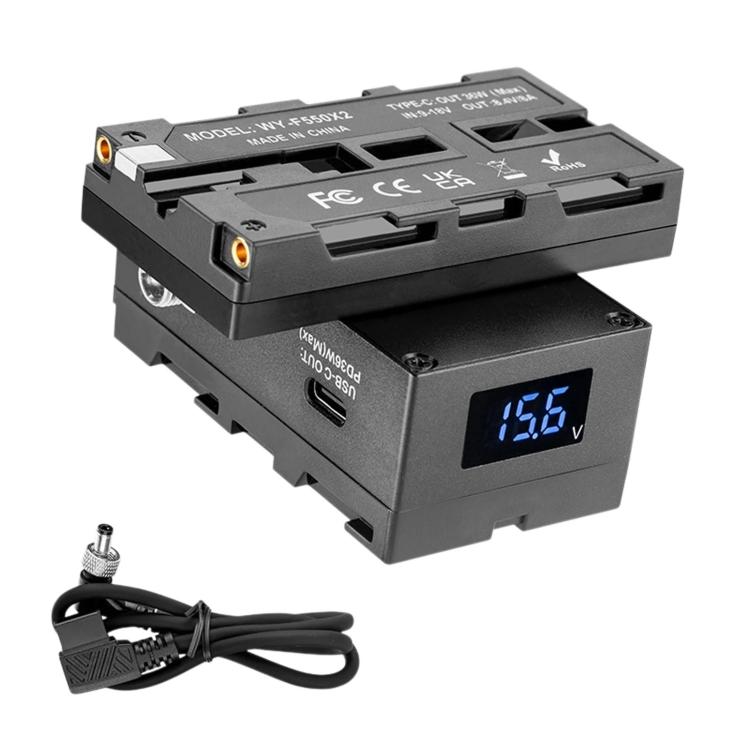 FOMITO NP-F550 / 970 / 990 Rotatable Dual-Sided Battery Converter For V-Mount Battery Monitor