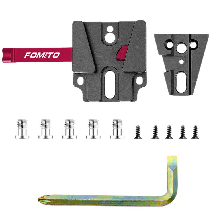 FOMITO VK-02 Camera V-Mount Plate Base Quick Release Plate For Cage Mounting — Black